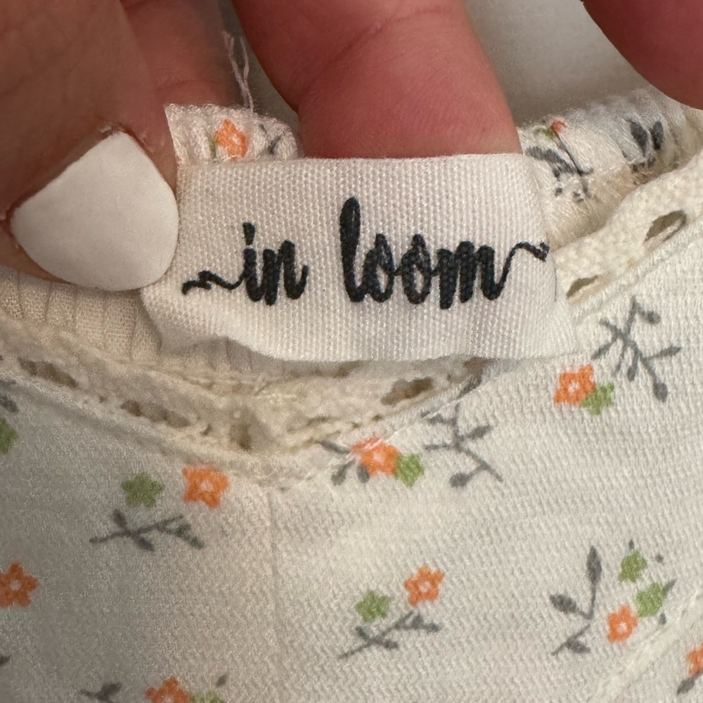 In Loom Women’s M Mini Floral Babydoll Dress Lace Cottagecore Prairie Spring - Picture 2 of 9